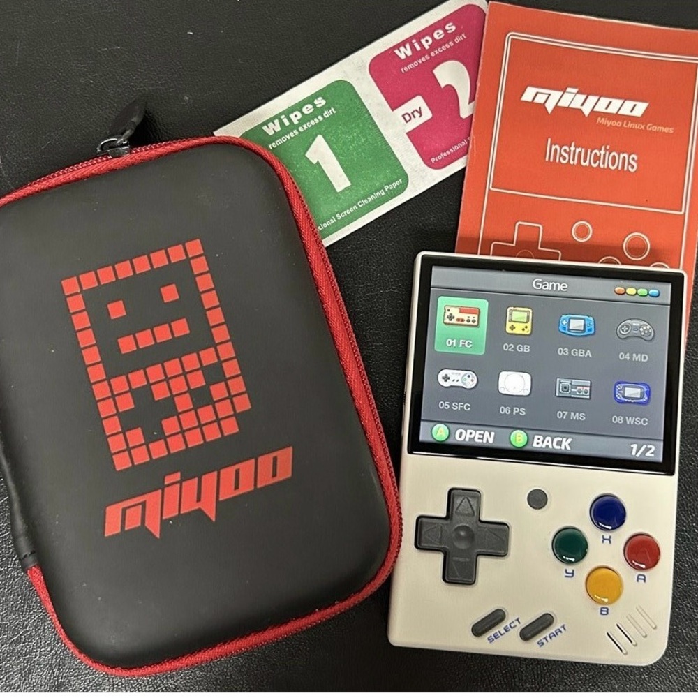 Handheld Retro Game Console - Black and White